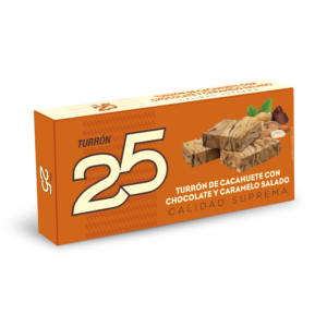 Turrón de cacahuete con chocolate y caramelo salado calidad suprema